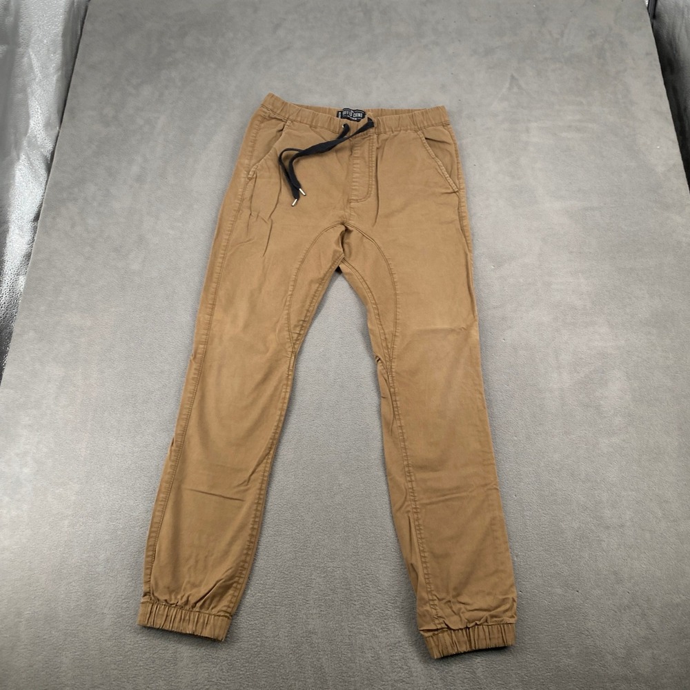 Cotton On The Cuffed Chino Joggers Mens 28 Tan Brown Elastic Waist Slim Pants